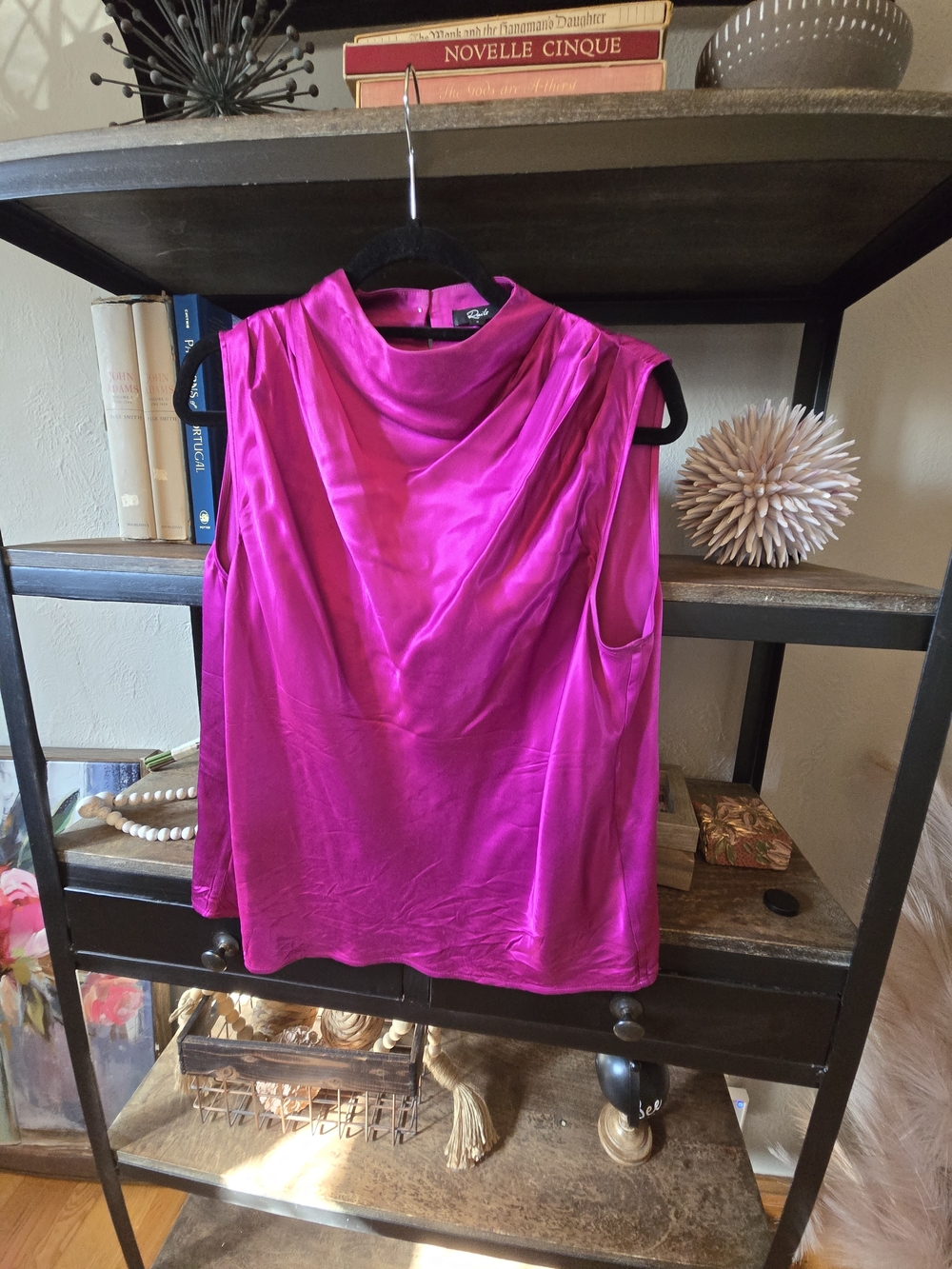 Rails Sleeveless Satin Top - Fuchsia